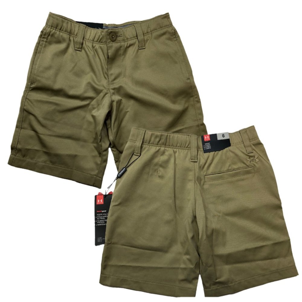 Under Armour Khaki Golf Shorts Boys Size 6 NWT